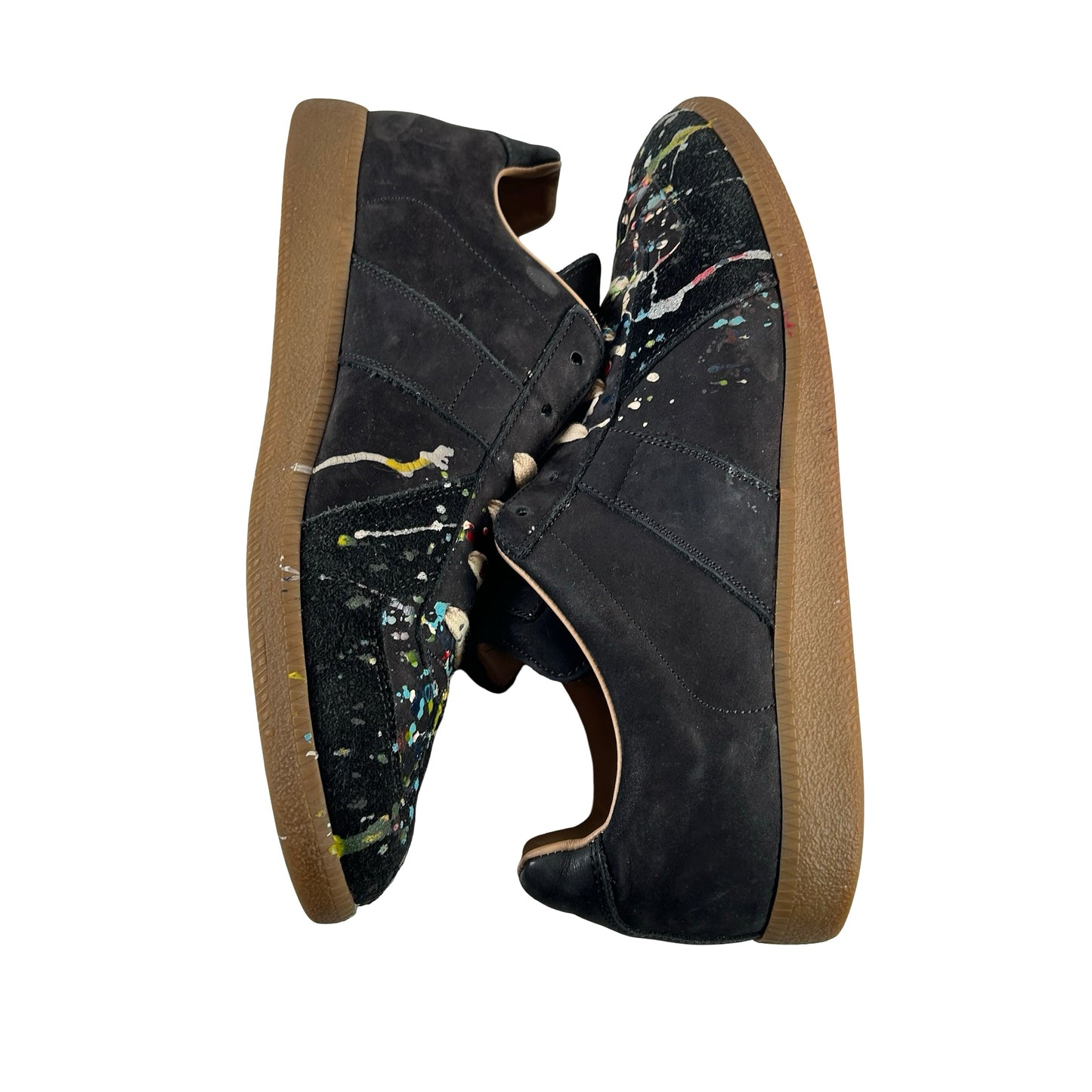 S57WS0240P1892963 Maison Margiela Paint Replica German Army Trainer (GAT) Black [USED] - 44 EU (Used)