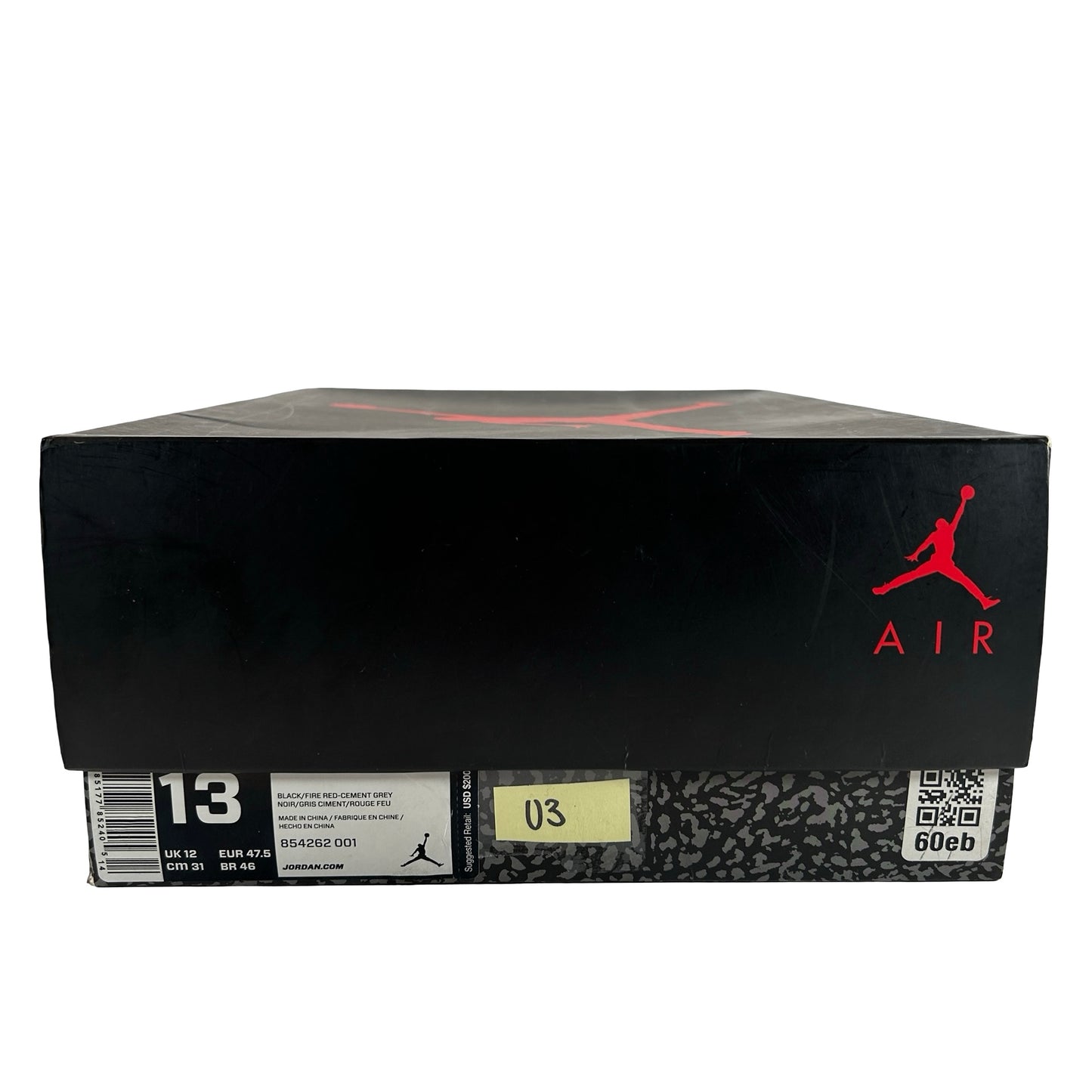 854262 001 Jordan 3 Black Cement 2018 [USED] - 13 M (Used3)