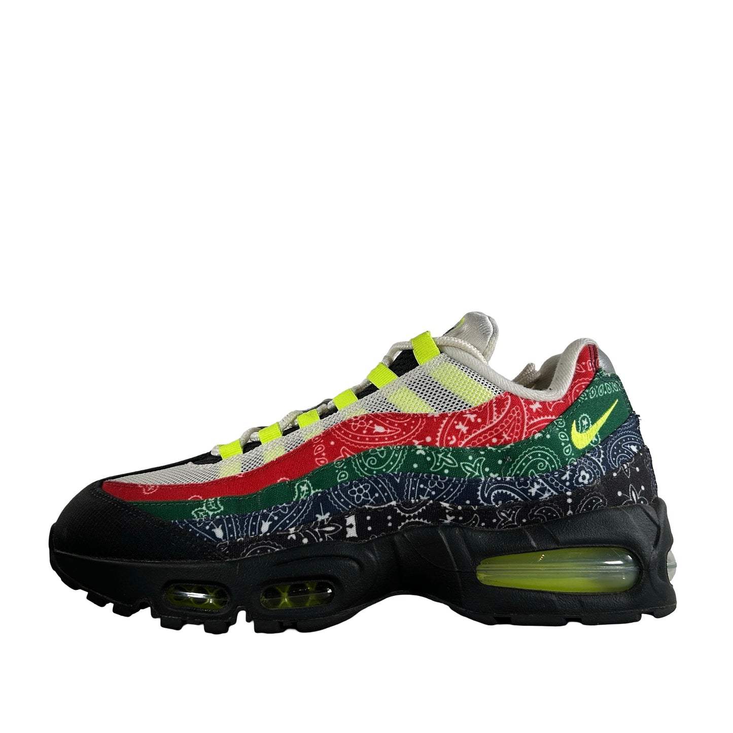 IQ0620 100 Nike Air Max 95 OG Big Bubble Neon Paisley Bandana [USED] - 9 M (Used)