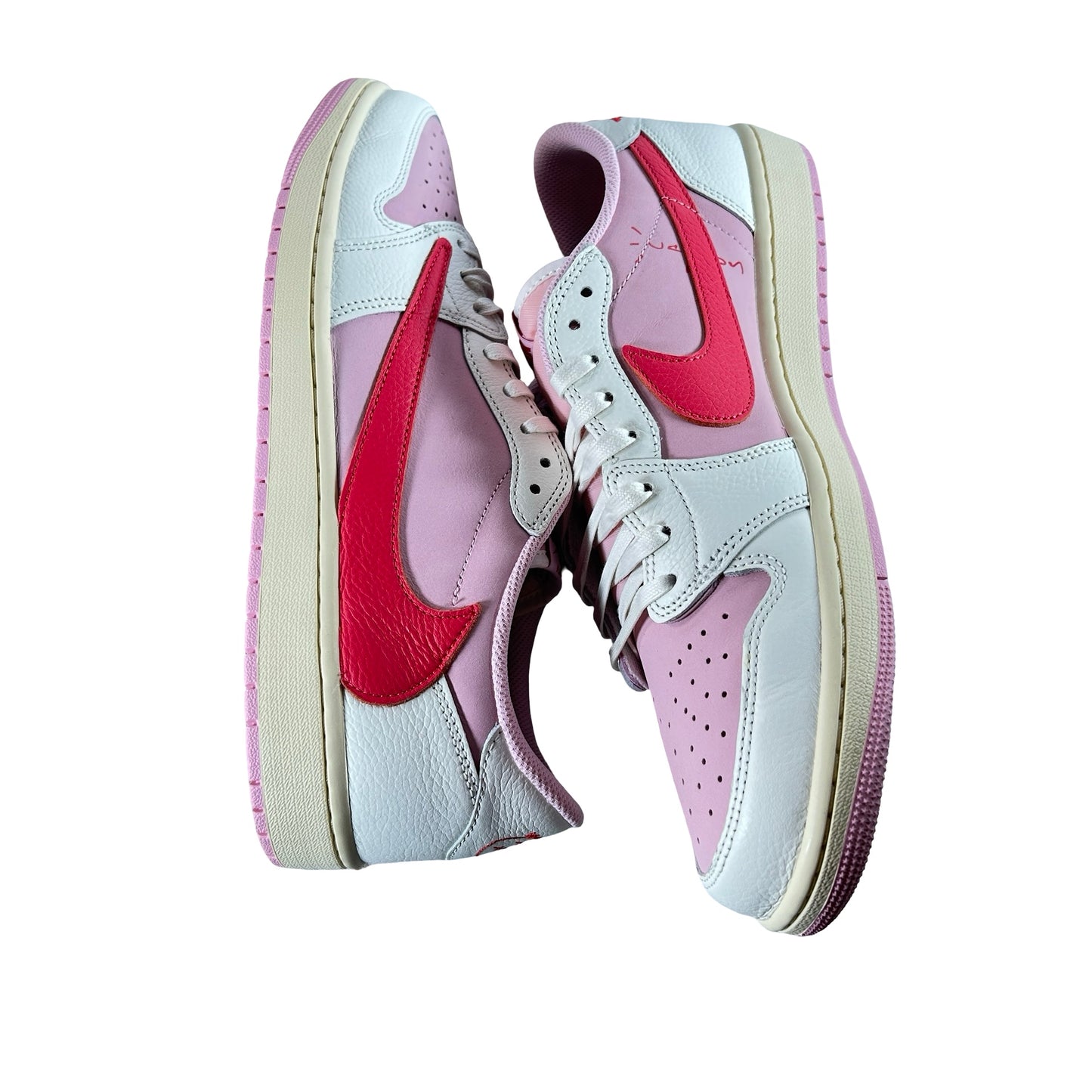 IQ7604 101 Jordan 1 Retro Low OG SP Travis Scott Sail Tropical Pink [USED] - 13 M (Used)