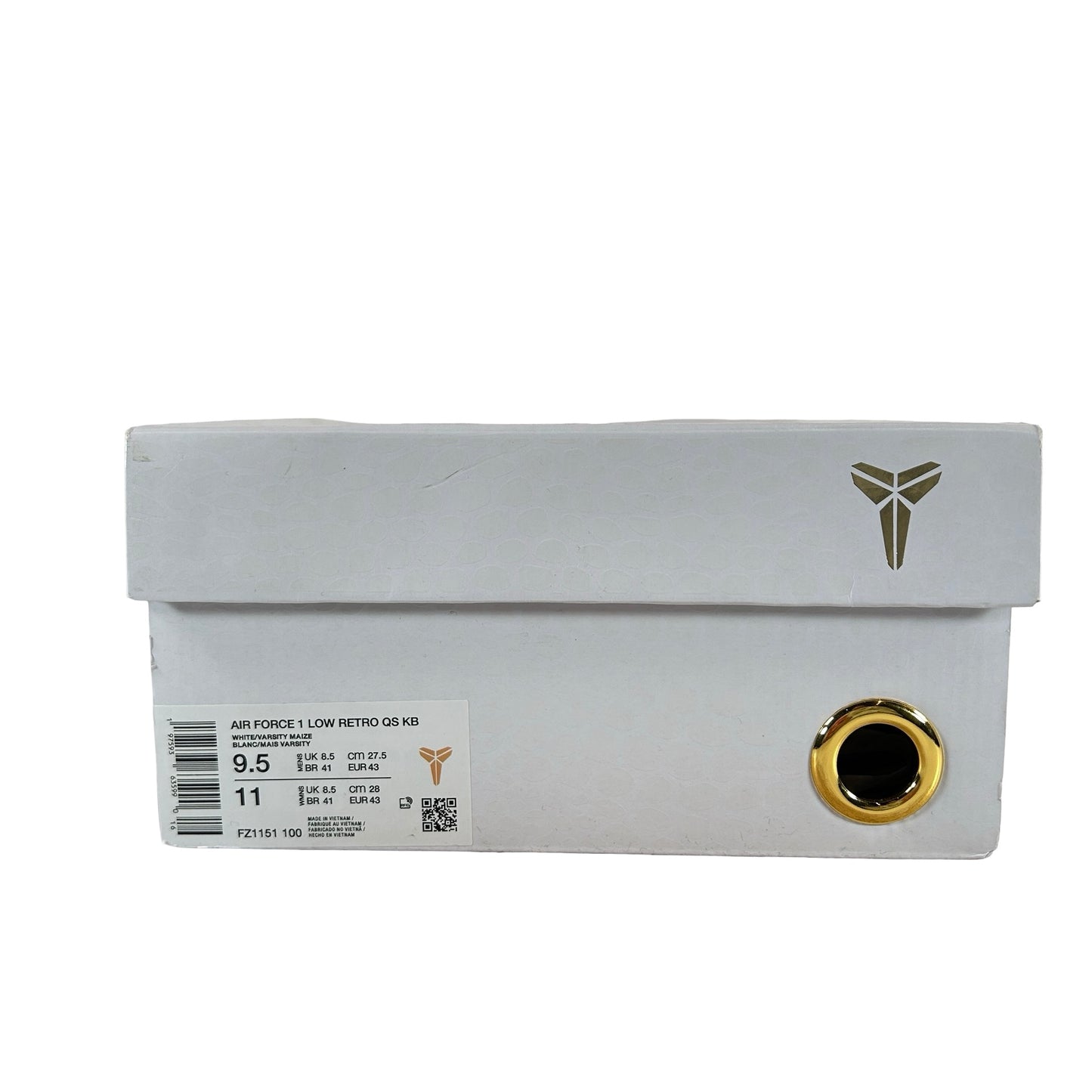 FZ1151 100 Nike Air Force 1 Low Retro QS Kobe Bryant Lakers Home [USED] - 9.5 M (Used)