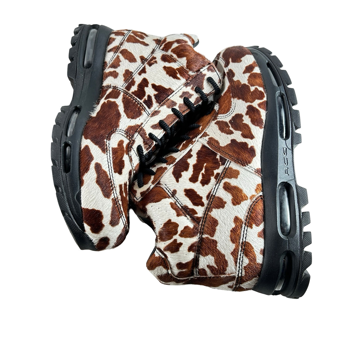 IO4635 100 Nike Air Max Goadome Sail Cacao Wow Cow Print Pony Hair [USED] - 10 M (Used)
