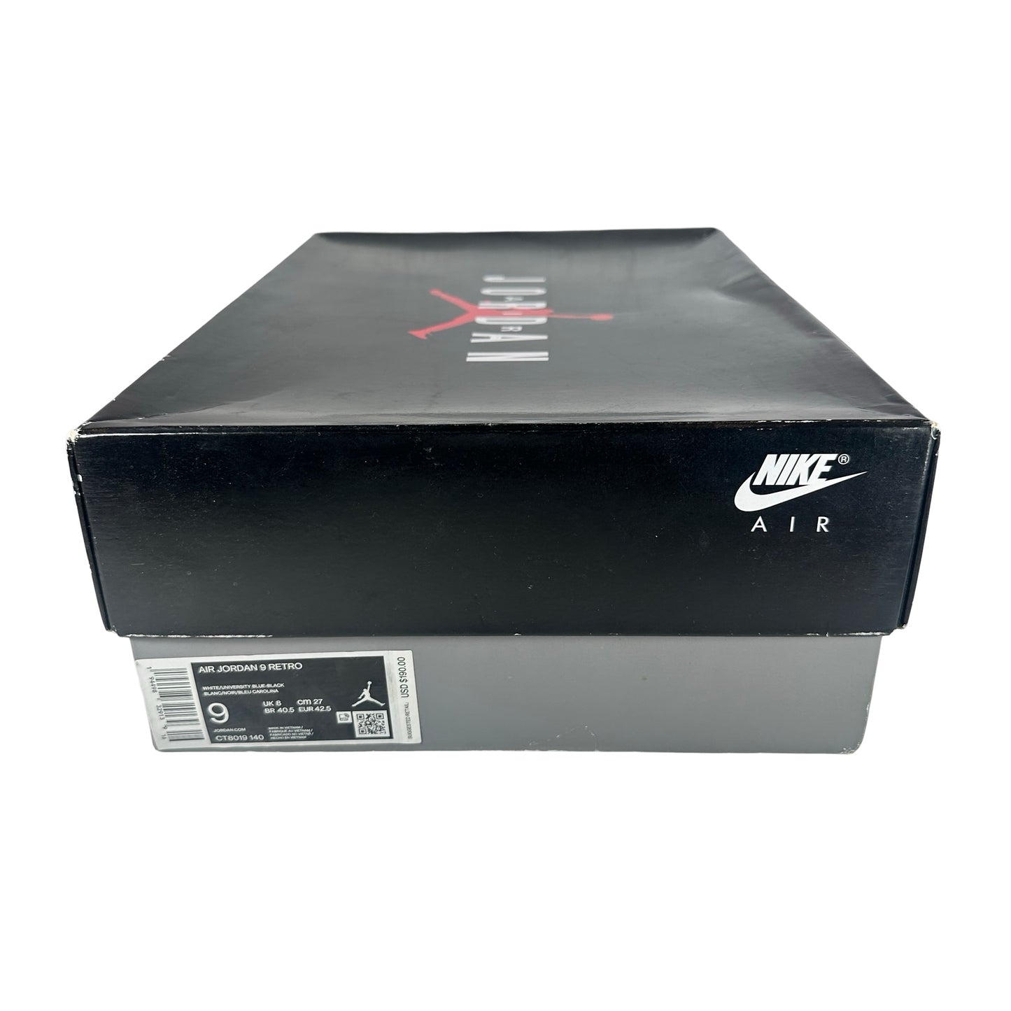 CT8019 140 Jordan 9 Retro University Blue [USED] - 9 M (Used) (No Insoles)