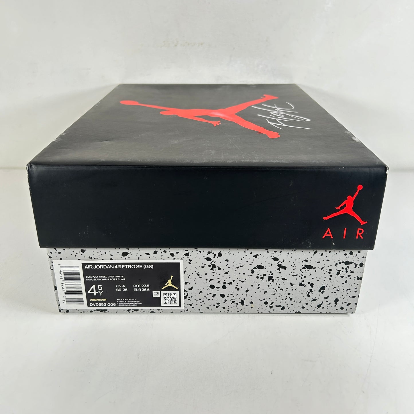 DV0553 006 Jordan 4 Retro Black Canvas GS [USED] - 4.5 Y (Used)