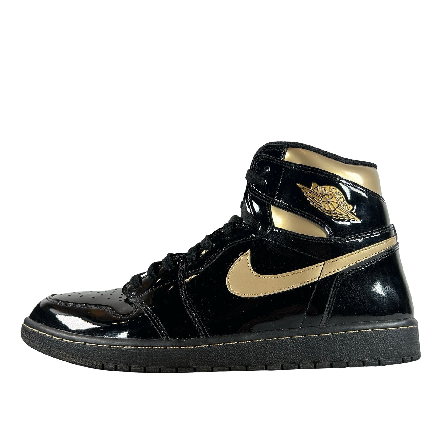 555088 032 Jordan 1 Black/Gold [USED] - 13 M (Used)