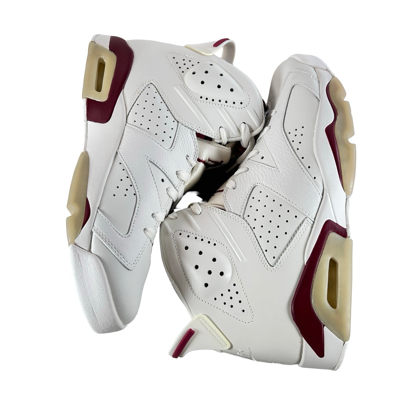 384664 116 Jordan 6 Maroon  - 10.5 M (Yellowing3) (Damaged Lid)