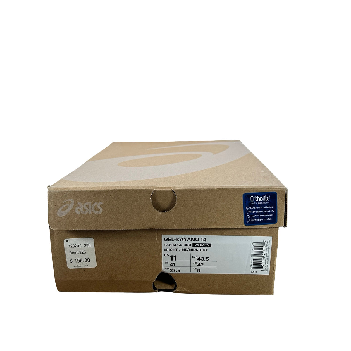 1202A056 300 ASICS Gel-Kayano 14 Bright Lime Midnight (Women's) [USED] - 11 W (Used)