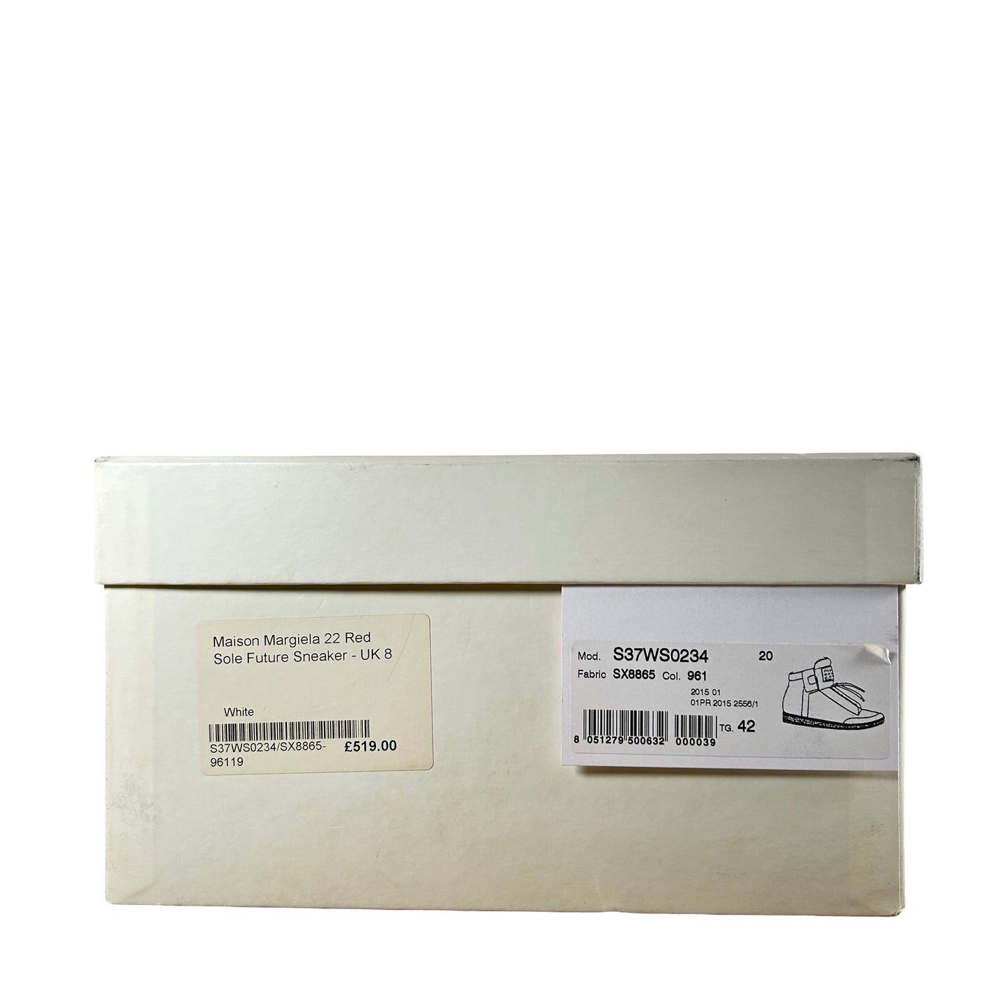 S37WS0234SX8865961 Maison Margiela Future White Red [USED] - 42 EU / 9 M US (Used)