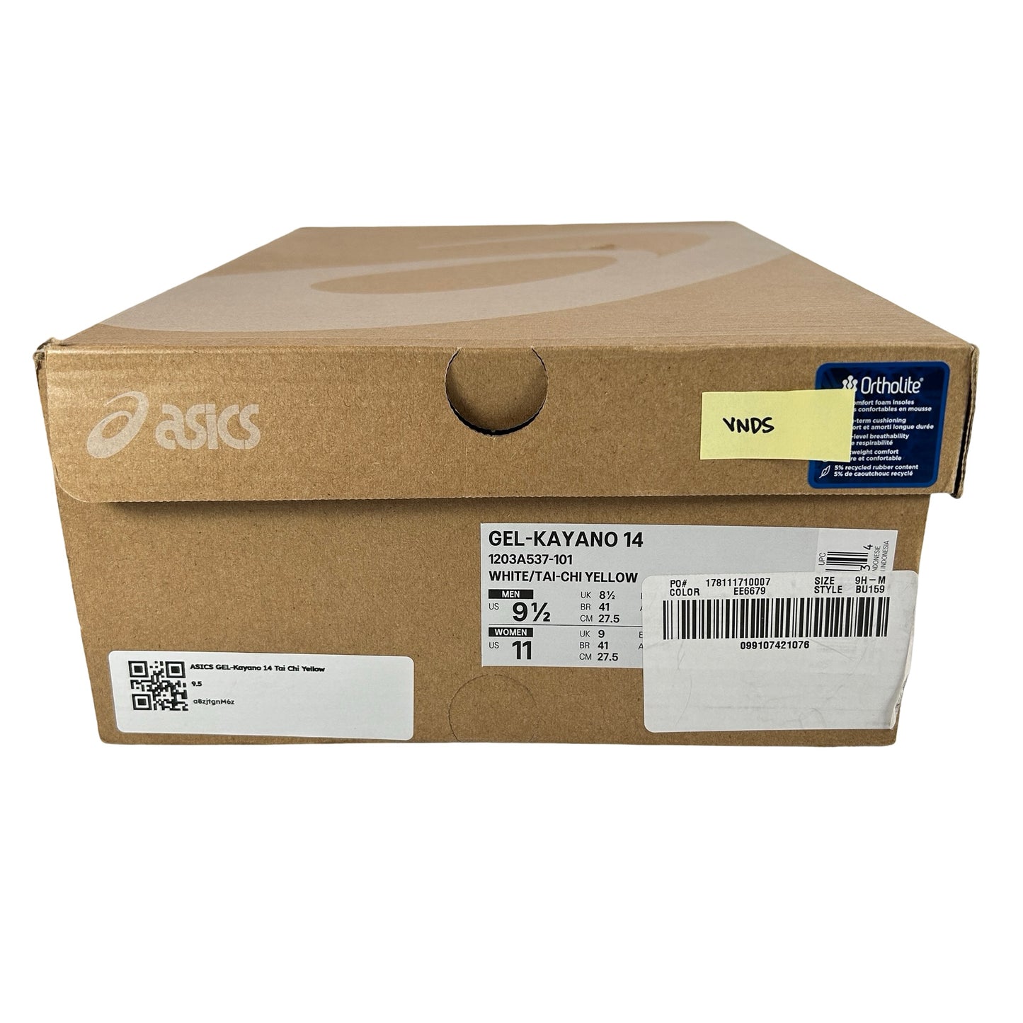 1203A537 101 ASICS GEL-Kayano 14 Tai Chi Yellow [USED] - 9.5 M (VNDS)