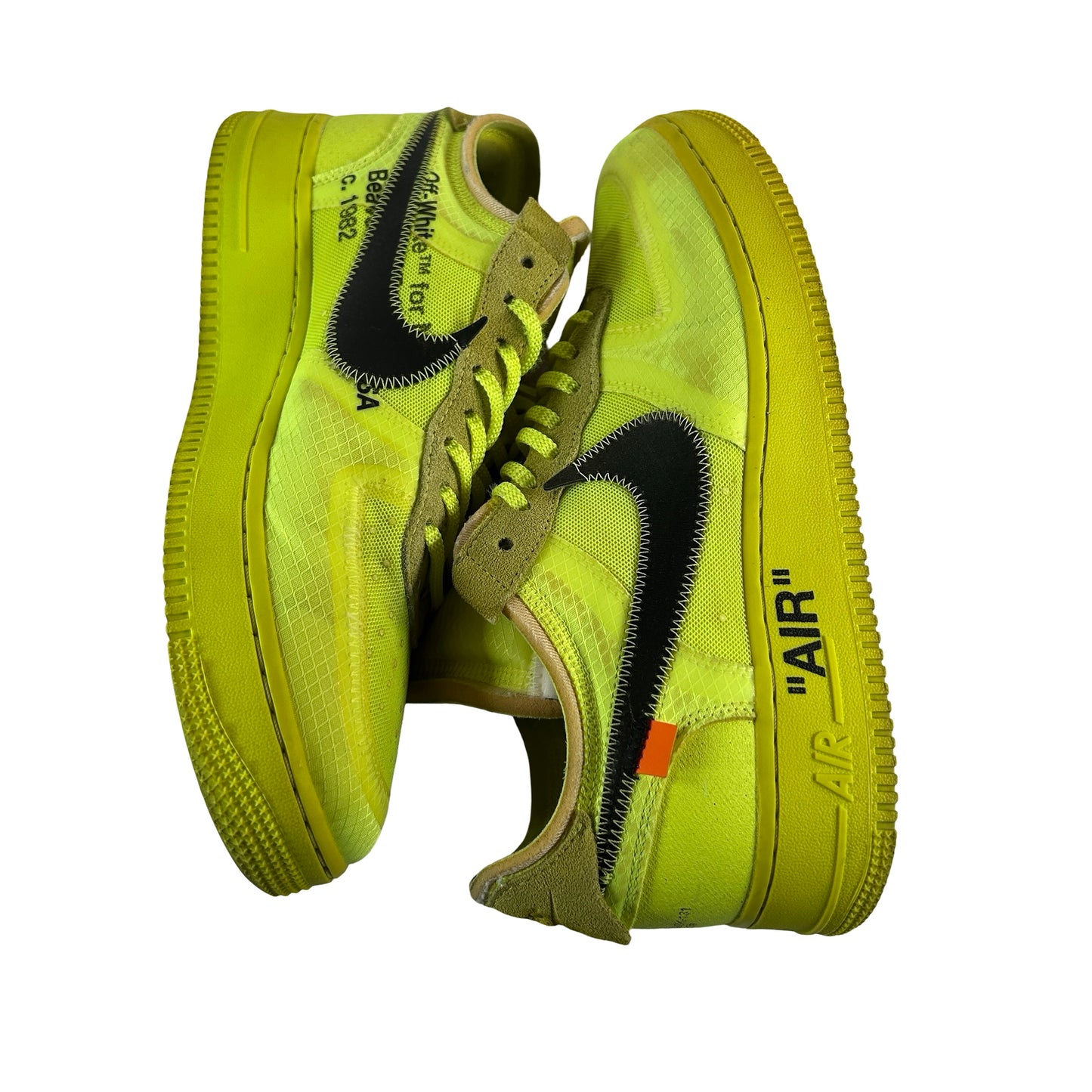 AO4606 700 Nike Air Force 1 Low Off-White Volt [USED] - 10 M (Used)