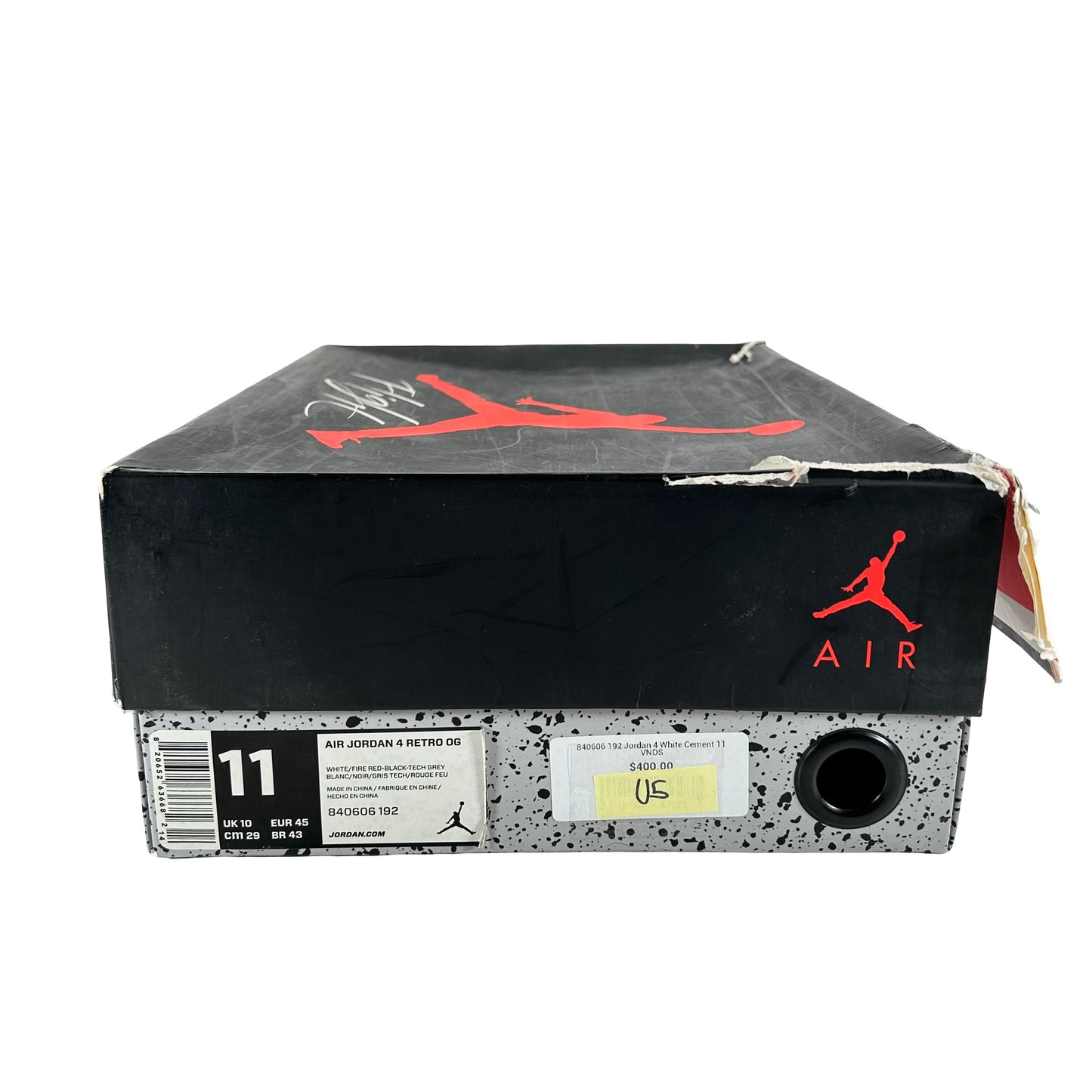840606 192 Jordan 4 White Cement [USED] - 11 M (Used5)