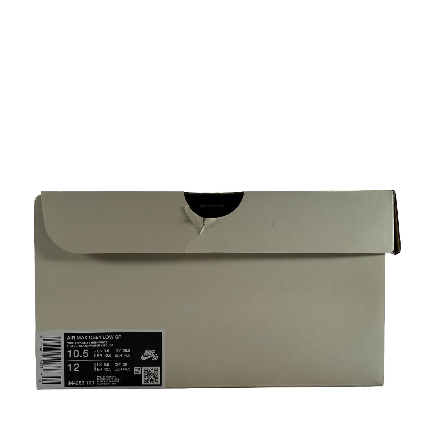 IM4283 100 Nike SB Air Max 2 CB '94 Low Supreme White Gum [USED] - 10.5 M (Used)