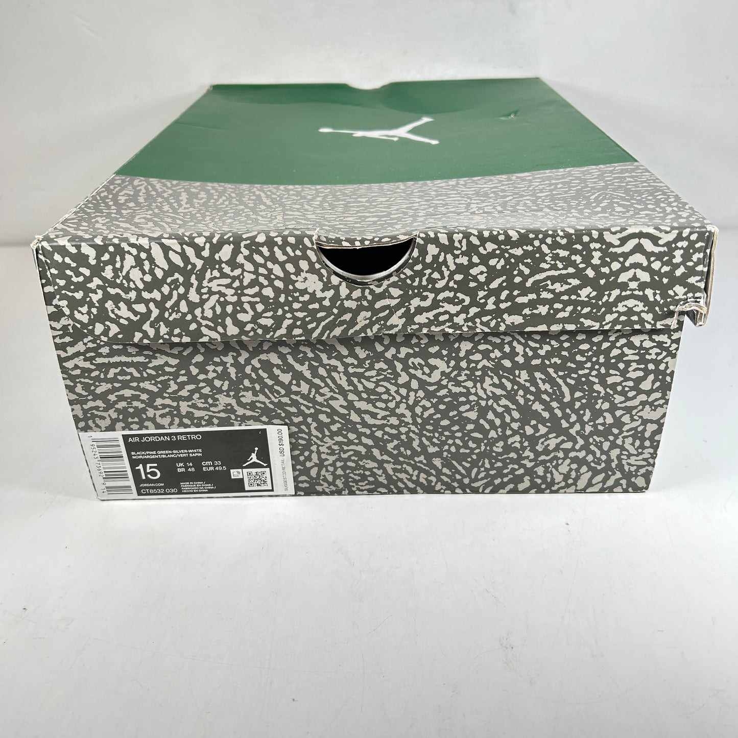 CT8532 030 Jordan 3 Retro Pine Green [USED] - 15 M (Used)