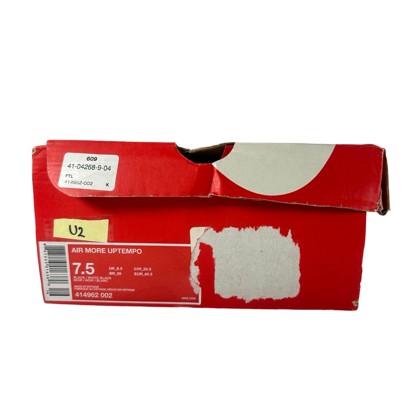 414962 002 Nike Air More Uptempo Black White {USED] - 7.5 M (Used2)