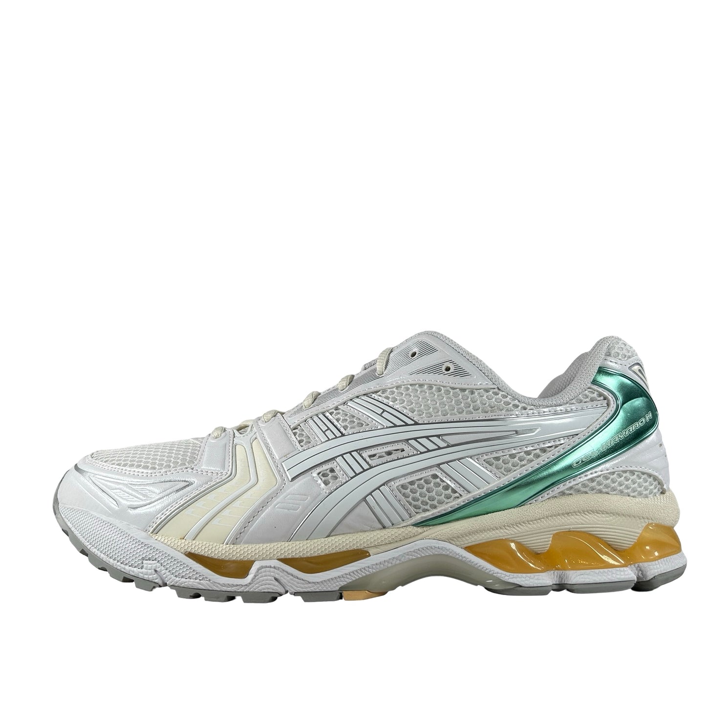 1203A537 107 ASICS Gel-Kayano 14 White Mint Gold [USED] - 12 M (Used)