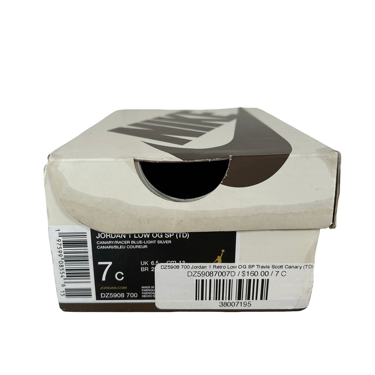 DZ5908 700 Jordan 1 Retro Low OG SP Travis Scott Canary (TD) [USED] - 7 C (Used)