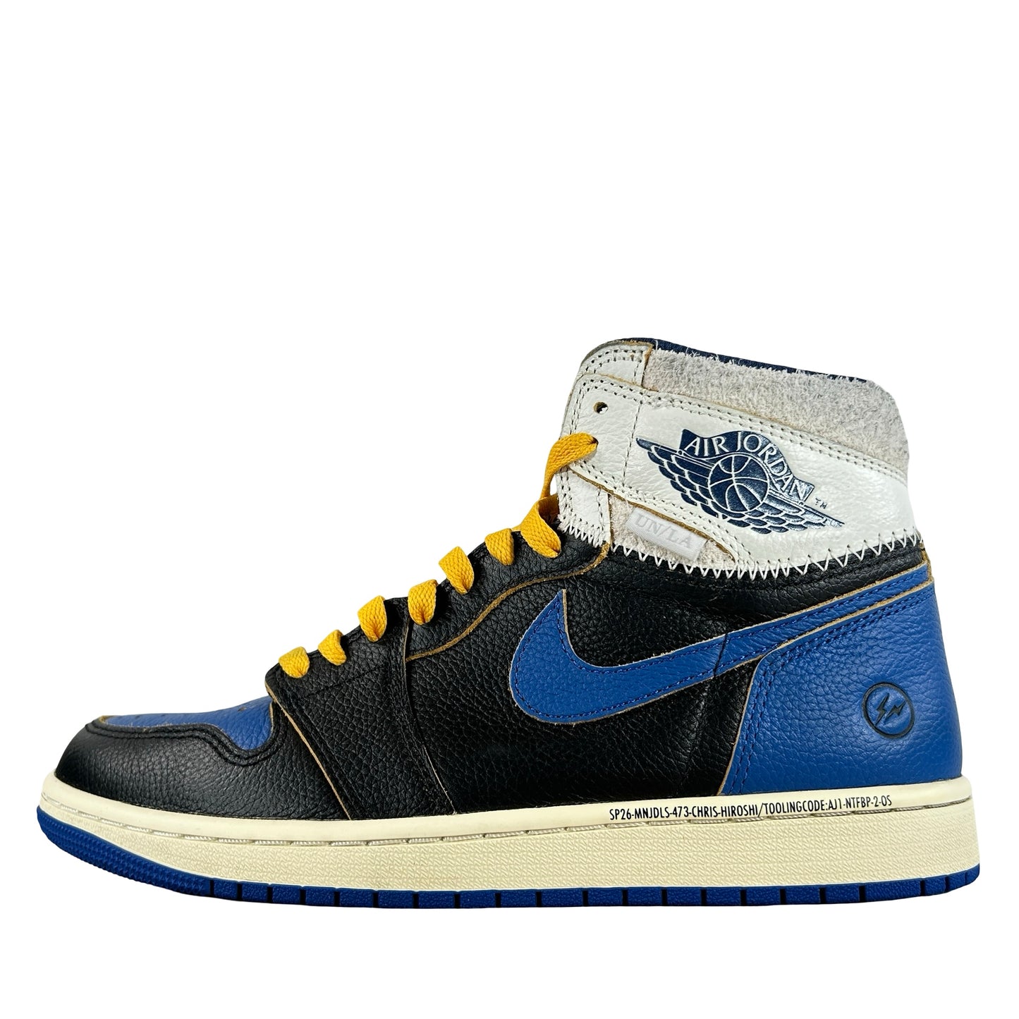IO7847 001 Jordan 1 Retro High OG SP Fragment x Union LA Sport Royal [USED] -8.5 M (Used)