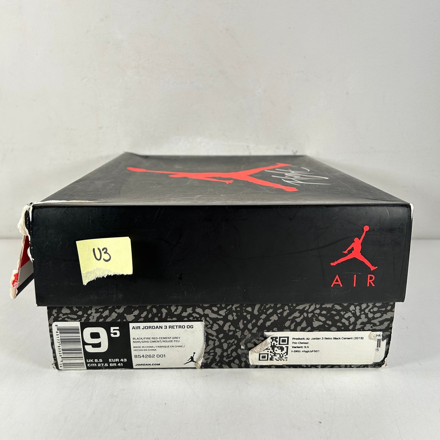 854262 001 Jordan 3 Black Cement 2018 [USED] - 9.5 M (Used3)