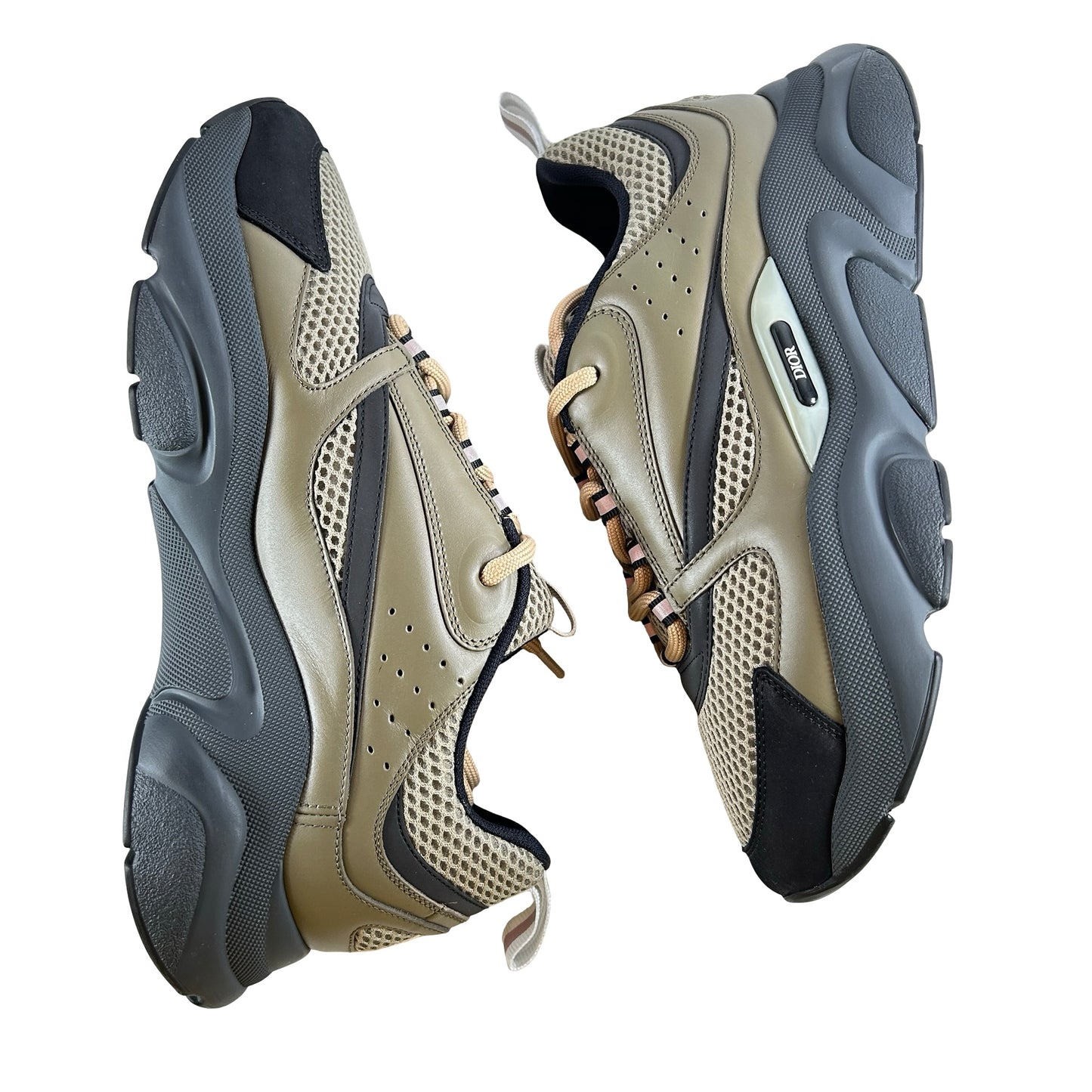 3SN231ZHMH630 Dior B22 Khaki Black Calfskin [USED] - 42 (VNDS)
