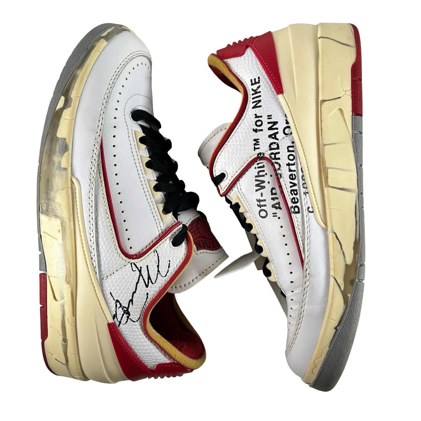 DJ4375 106 Jordan 2 Retro Low SP Off-White White Red [USED] - 7 M (Used) (No Box)