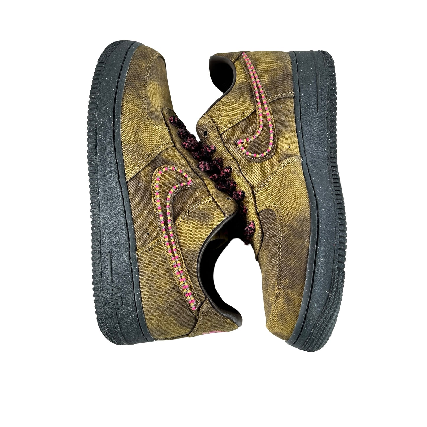 IO4474 300 Nike Air Force 1 Low '07 QS Boucle Desert Moss Fierce Pink [USED] - 9.5 M (Used)