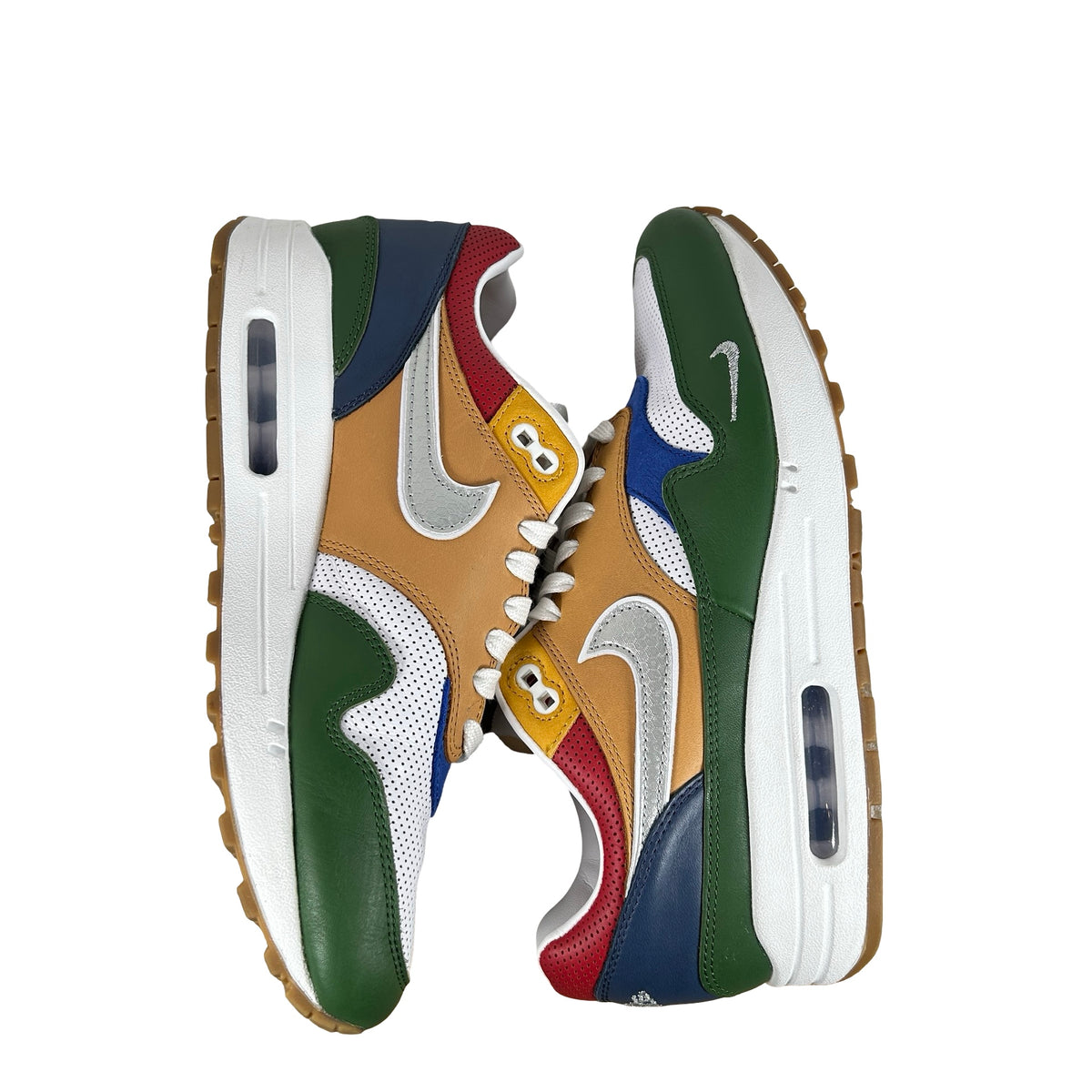 II6235 100 Nike Air Max 1 Premium Goods White Forest Green [USED] - 8 M (Used) (No Box)