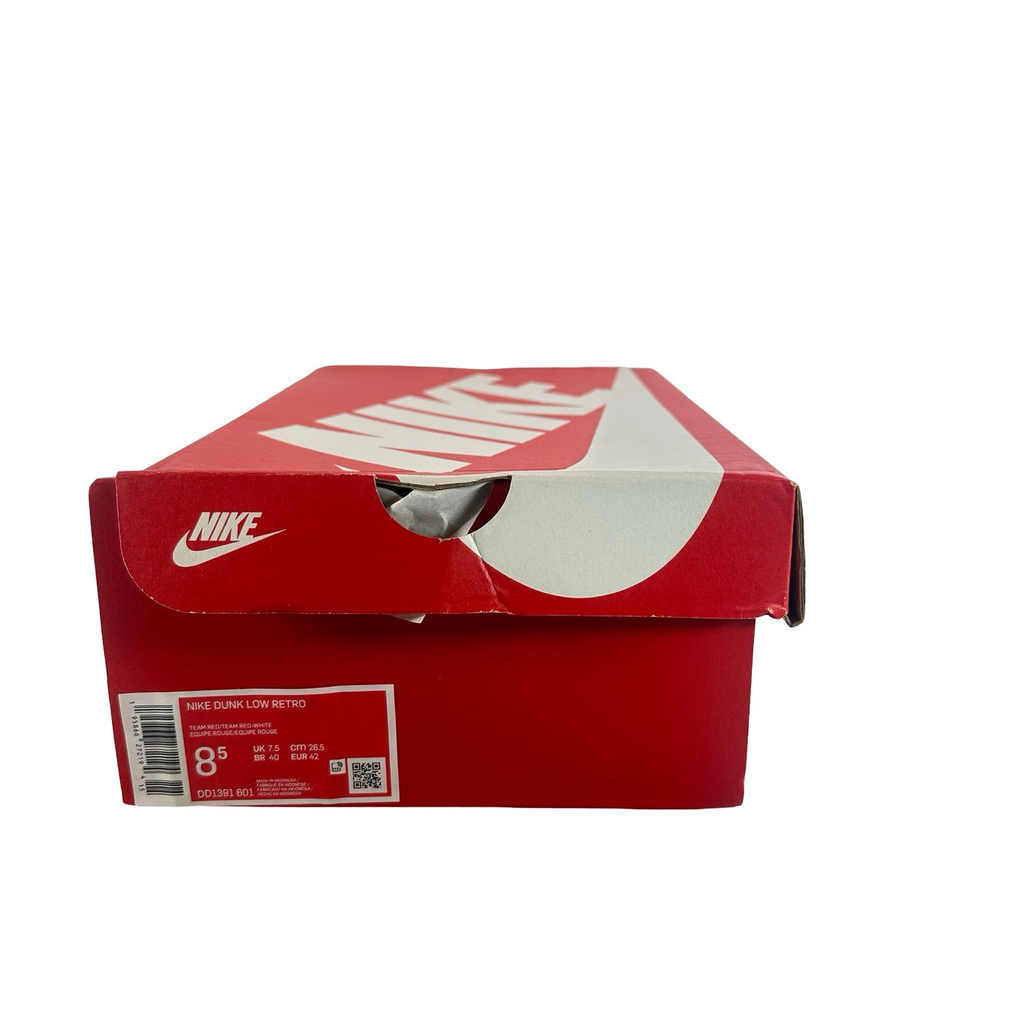 DD1391 601 Nike Dunk Low Team Red (2022) [USED] - 8.5 M (Used)