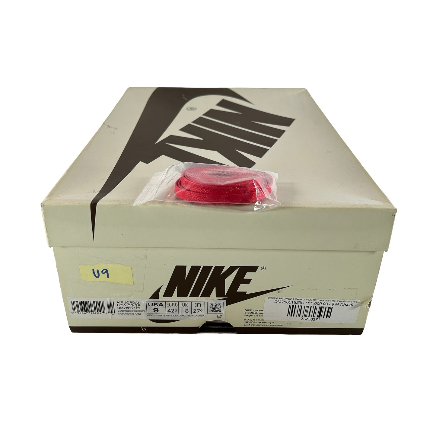 DM7866 162 Jordan 1 Retro Low OG SP Travis Scott Reverse Mocha [USED] - 9 M (Used9)
