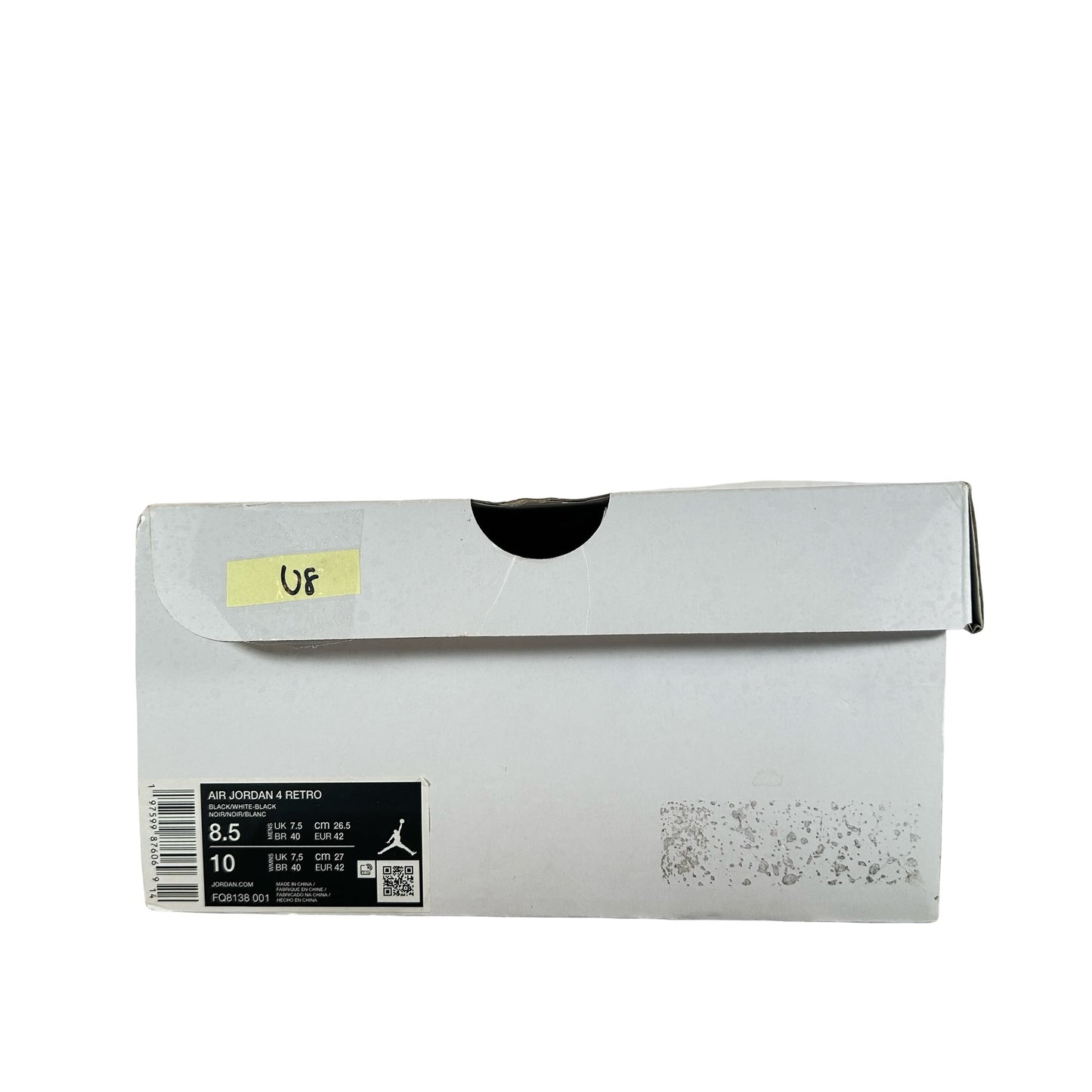 FQ8138 001  Jordan 4 Retro White Thunder [USED] - 8.5 M (Used8)