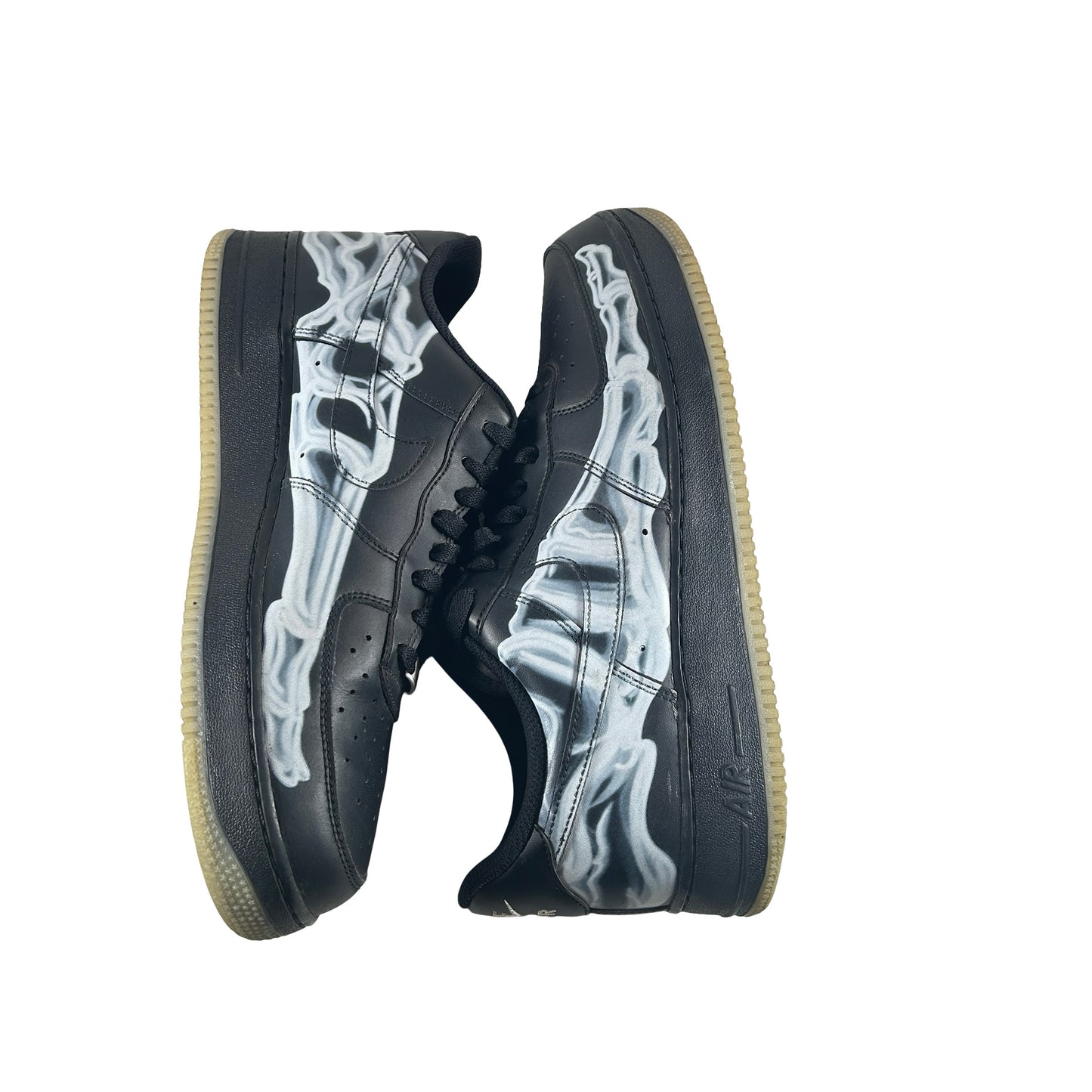 BQ7541 001 Nike Air Force 1 Low Black Skeleton Halloween (2019) [USED] - 11.5 M (Used) (No Box)
