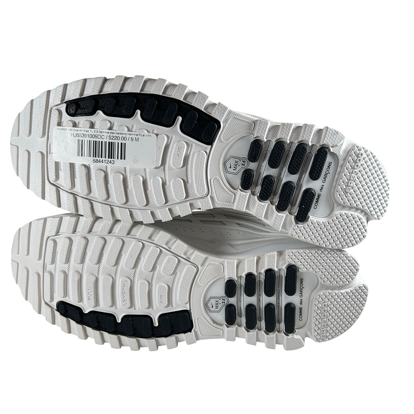 HJ6539 100 Nike Air Max TL 2.5 Comme des Garcons Homme Plus White [CONDITIONAL] - 9 M (Stain on back of left heel)