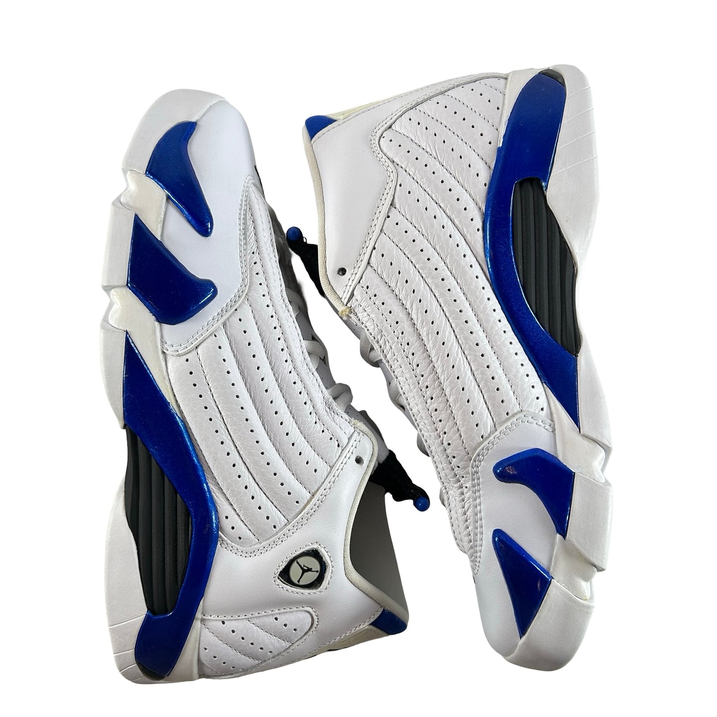 487524 104 Jordan 14 Retro White Hyper Royal (GS) [CONDITIONAL] - 6 Y (Yellowing on heel tab)