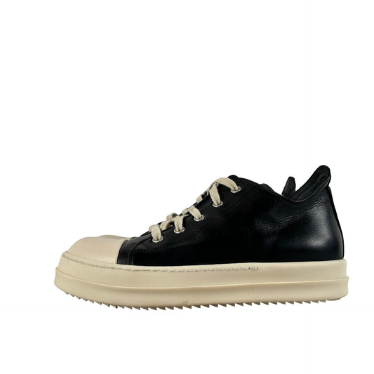 Rick Owens Low Sneaks Leather Black Milk Kids [USED] - 33 EU (Used) (No Box)
