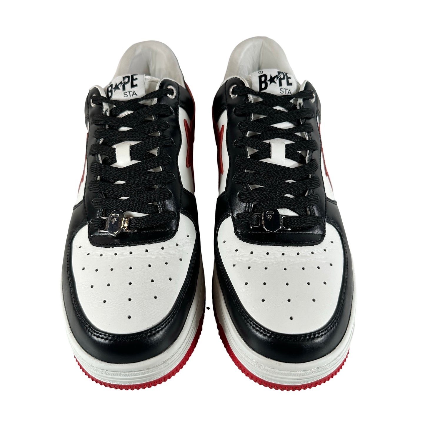 1K30 191 303 BLK A Bathing Ape Bape Sta #3 M2 White Black Red [USED] - 12 M (Used)
