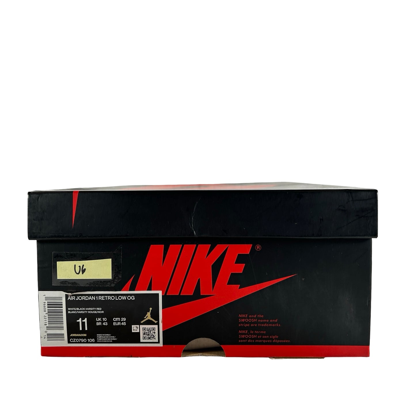 CZ0790 106  Jordan 1 Retro Low OG Black Toe (2023) [USED] - 11 M (Used6)