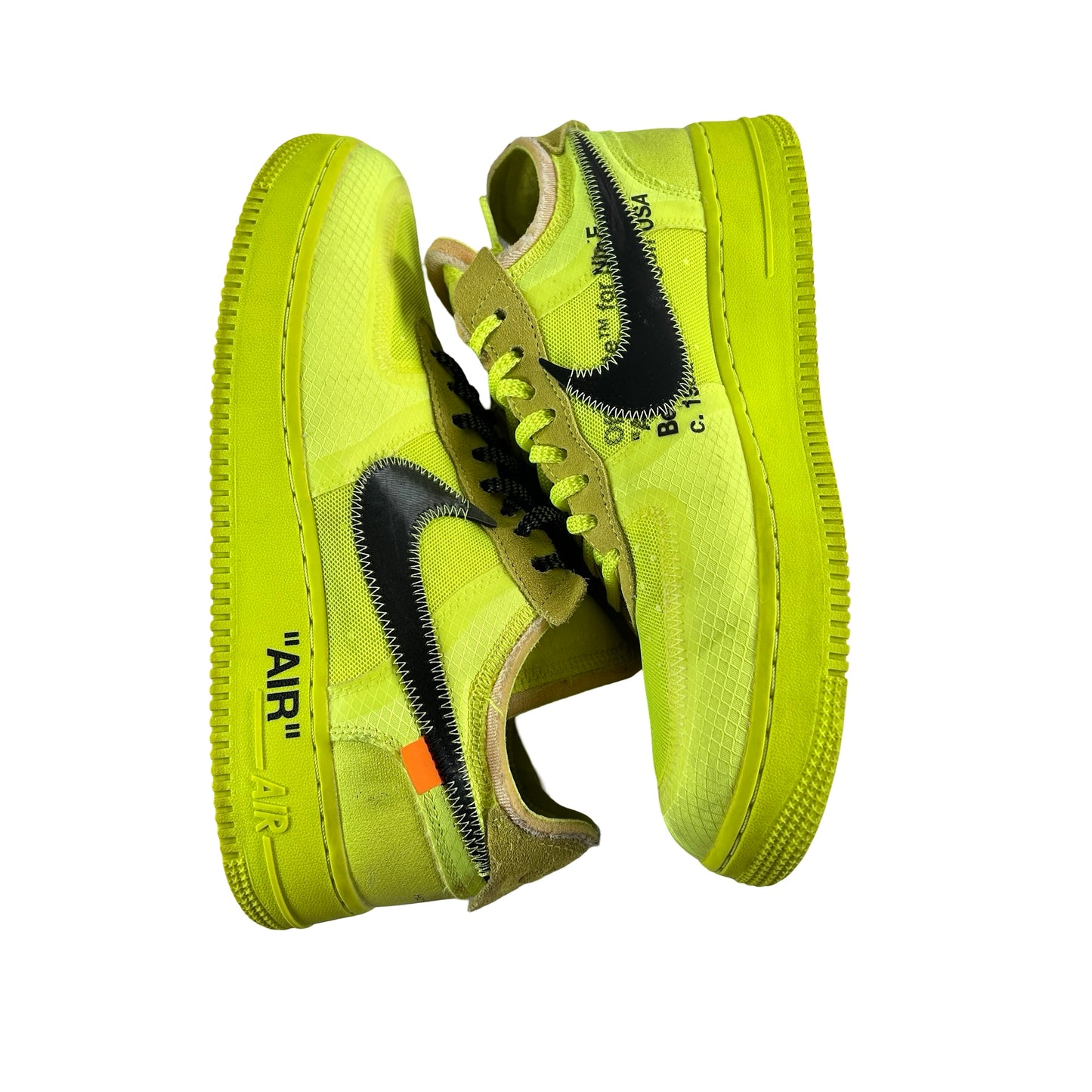 AO4606 700 Nike Air Force 1 Low Off-White Volt [USED] - 8.5 M (Used)