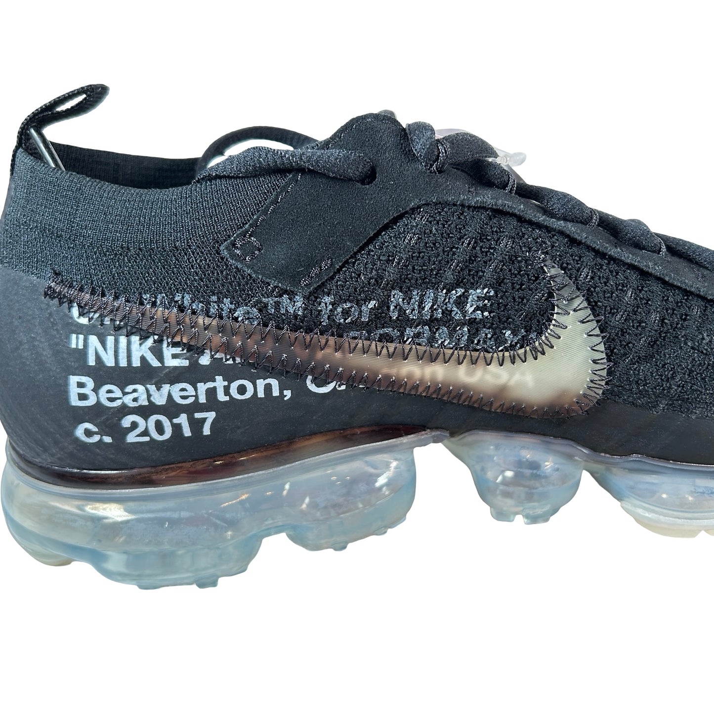 AA3831 002 Nike Air VaporMax Off-White Black (2018) - 9 M (Swooshes Yellowing)