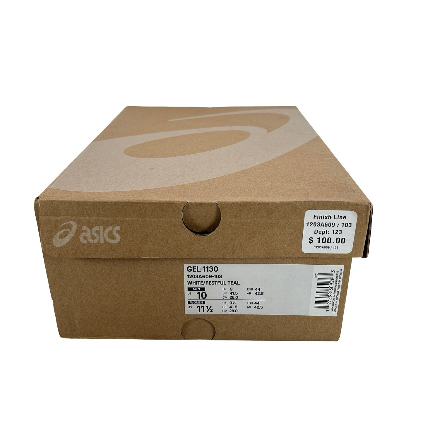 1203A609 103 ASICS Gel-1130 White Restful Teal [USED] - 10 M (Used2)