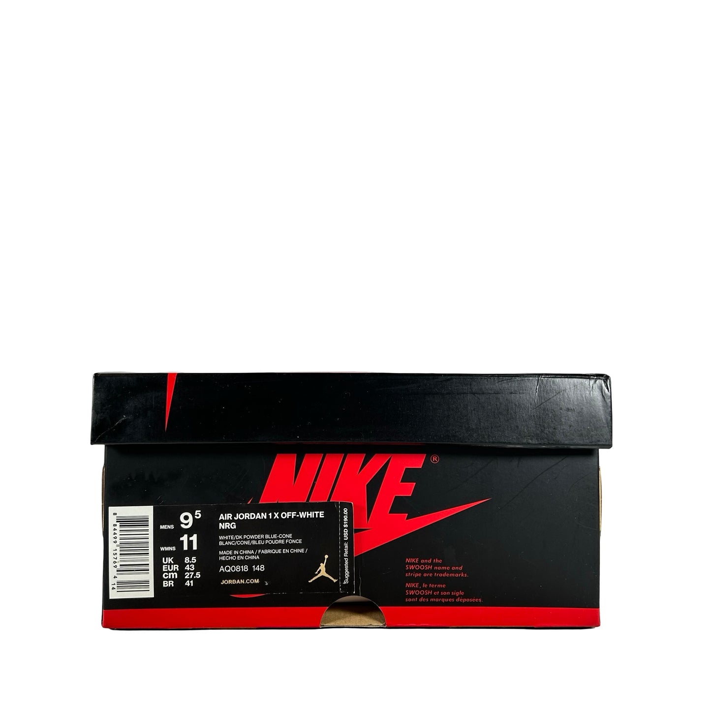 AQ0818 148 Jordan 1 Retro High Off-White UNC [USED] - 9.5 M (Used)