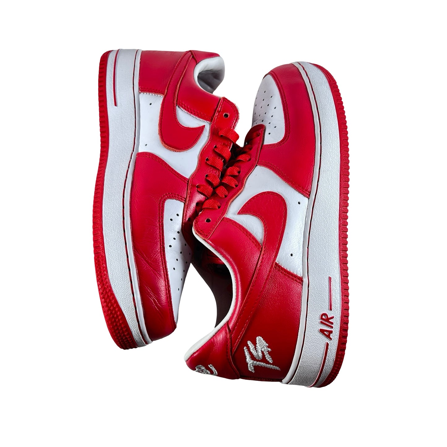 II4391 100 Nike Air Force 1 Low QS Terror Squad White University Red [USED] - 10 M (Used) (No Box)