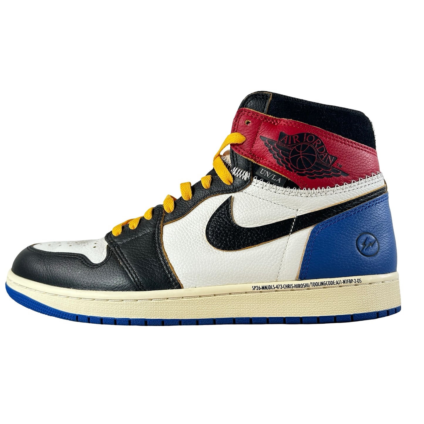 IO7847 002 Jordan 1 Retro High OG SP Fragment x Union LA Varsity Red Sport Royal [USED] - 11.5 M (Used) (No Box)