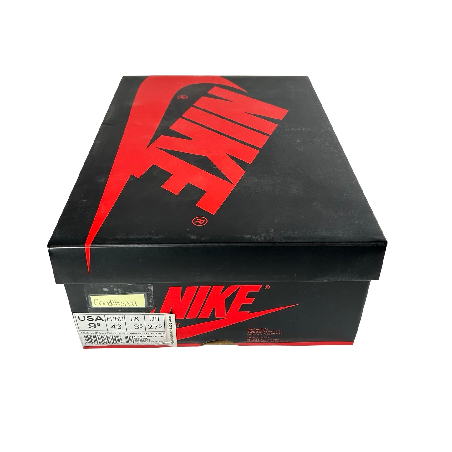 555088 610 Jordan 1 High Bred Toe [CONDITIONAL] - 9.5 M (Yellowing)