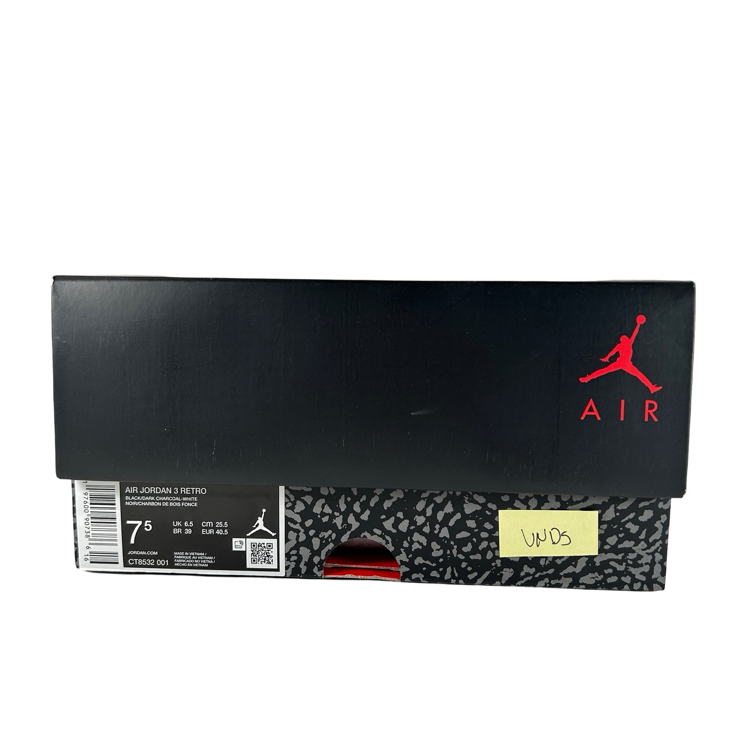 CT8532 001 Jordan 3 Retro Black Cat (2025) [USED] - 7.5 M (VNDS)