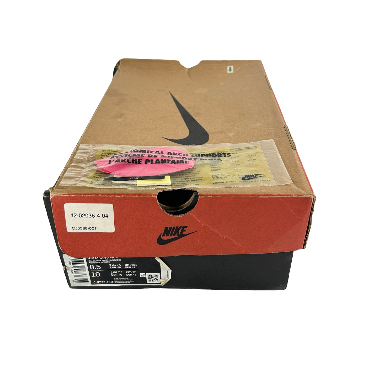 CJ0588 001 Nike Air Max 95 Gunsmoke Pink Foam [USED] - 8.5 M (Used)