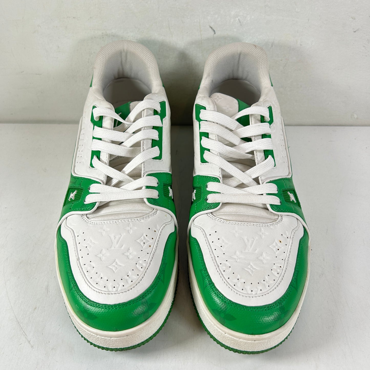 1AANG3 / 1AANG1 Louis Vuitton Trainer #54 Signature Green White [USED] - LV 7 (Used) (No Box)