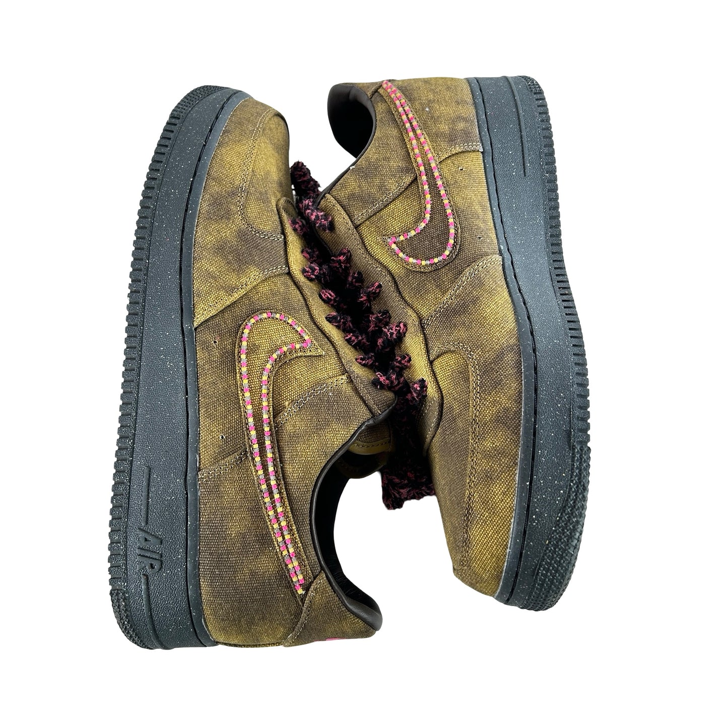 IO4474 300 Nike Air Force 1 Low '07 QS Boucle Desert Moss Fierce Pink [USED] - 12 M (Used)