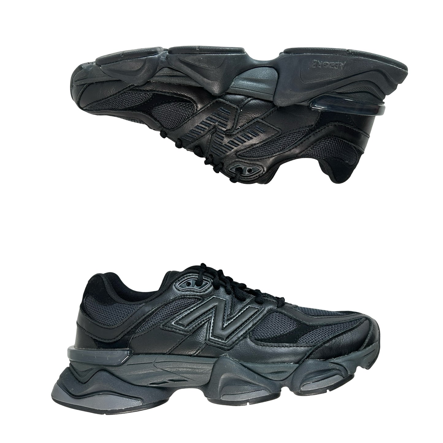 U9060NRI New Balance 9060 Triple Black Leather [USED] - 8.5 M (Used) (No Box)