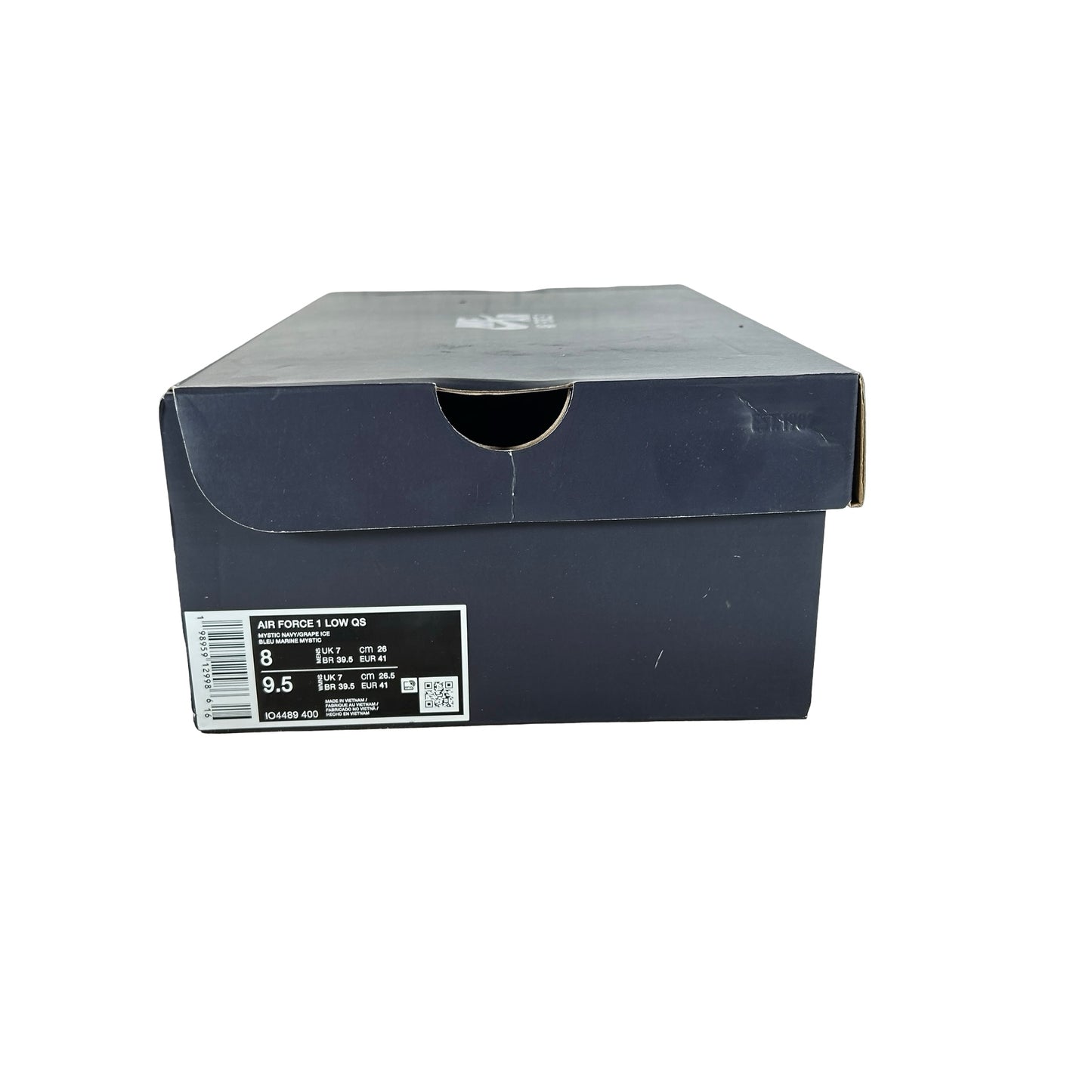 IO4489 400 Nike Air Force 1 Low Patent Leather Mystic Navy Grape Ice [USED] - 8 M (Used)