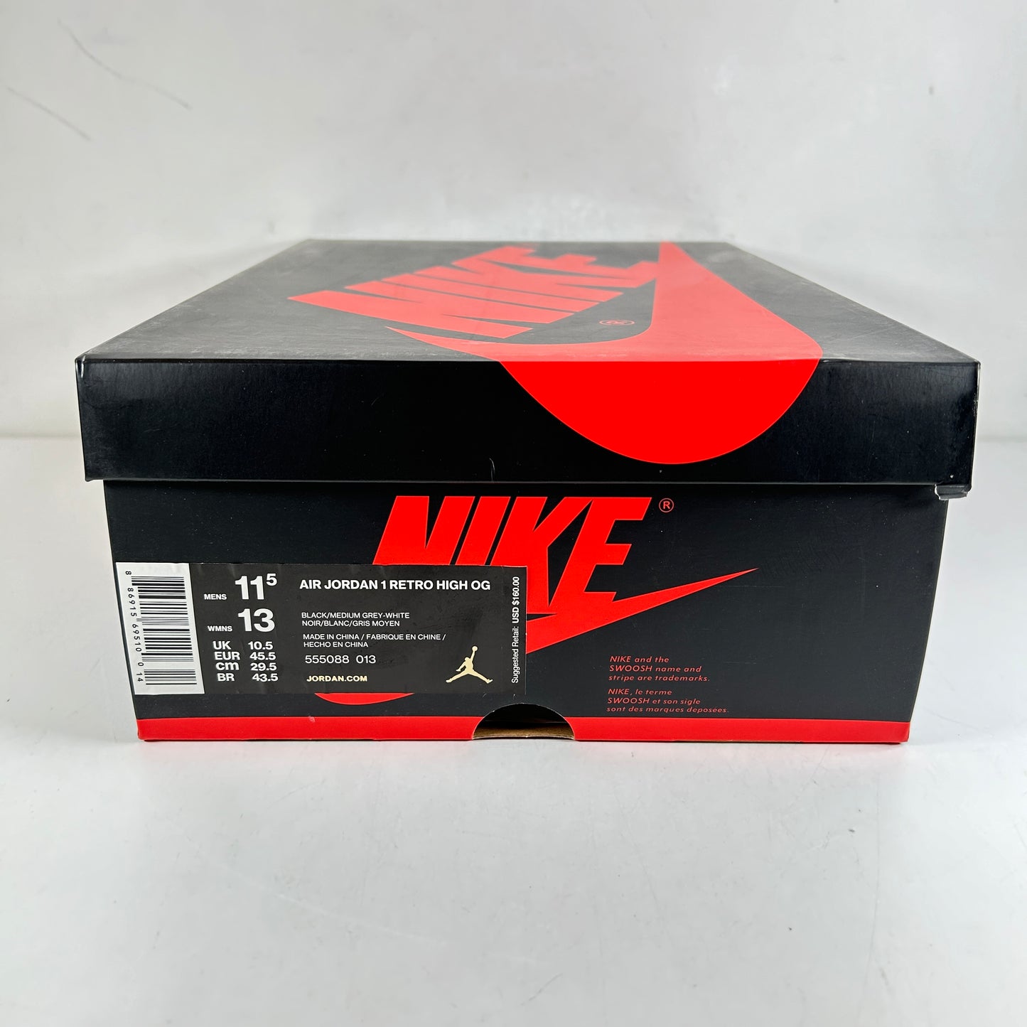 555088 013 Jordan 1 Shadow (2018) [USED] - 11.5 M (Used)