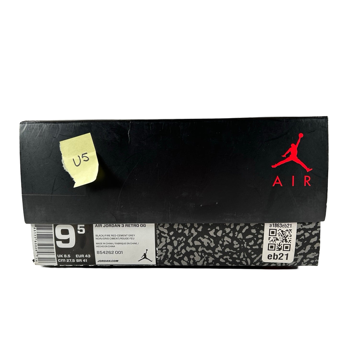 854262 001 Jordan 3 Retro Black Cement (2018) [USED] - 9.5 M (Used5)